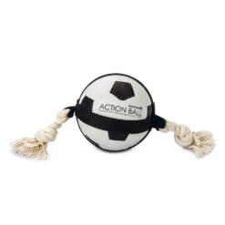 Beeztees Action Voetbal Met Touw 12,5 Cm