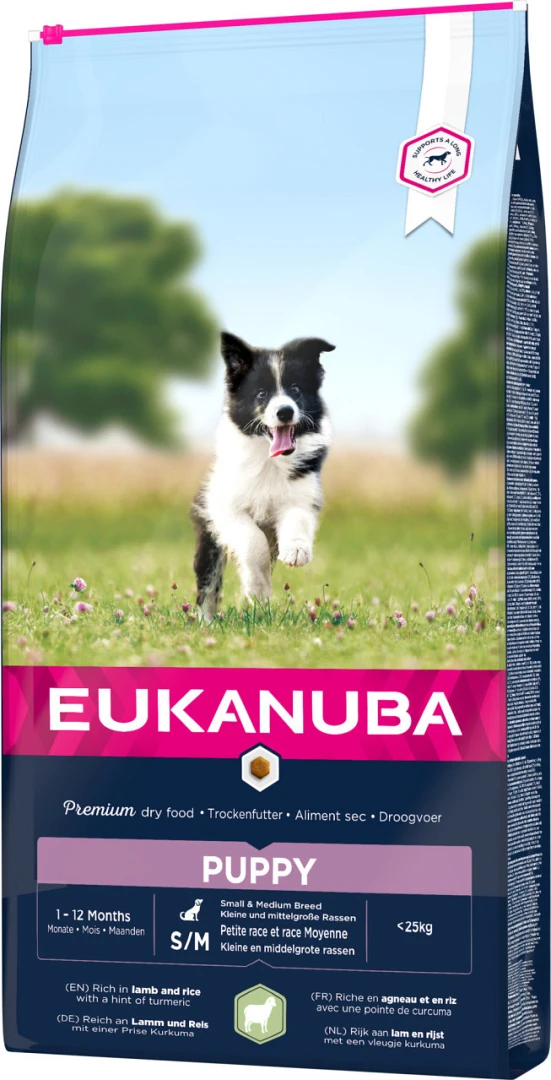 Eukanuba hondenvoer Puppy Small/Medium lamb & rice 12 kg Eukanuba Hondenvoer Puppy Small/Medium Lamb & Rice 12 Kg -Dierenbenodigdheden Kortings Winkel 8710255168777 2